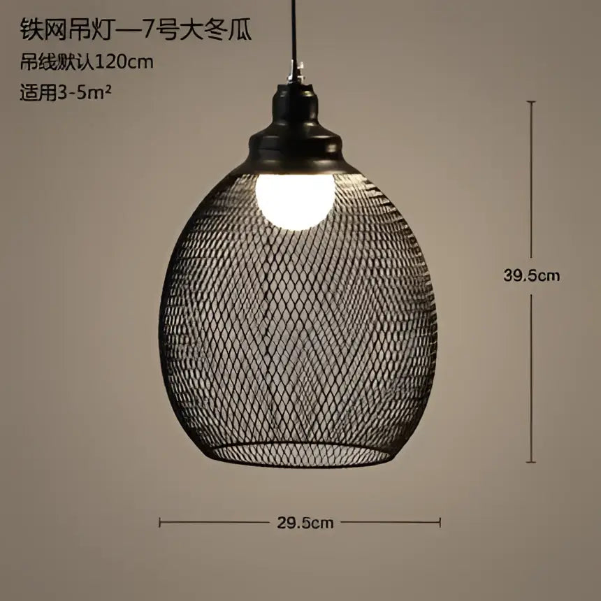 Black Birdcage Pendant Light for Dining Room