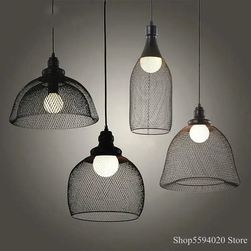 Black Birdcage Pendant Light for Dining Room