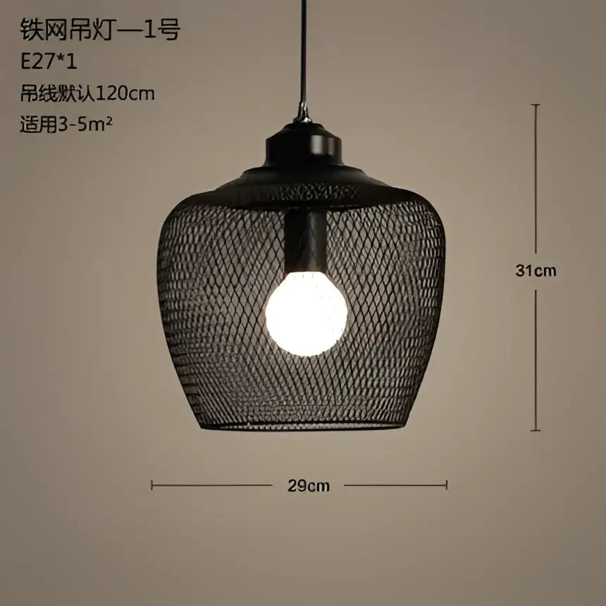 Black Birdcage Pendant Light for Dining Room