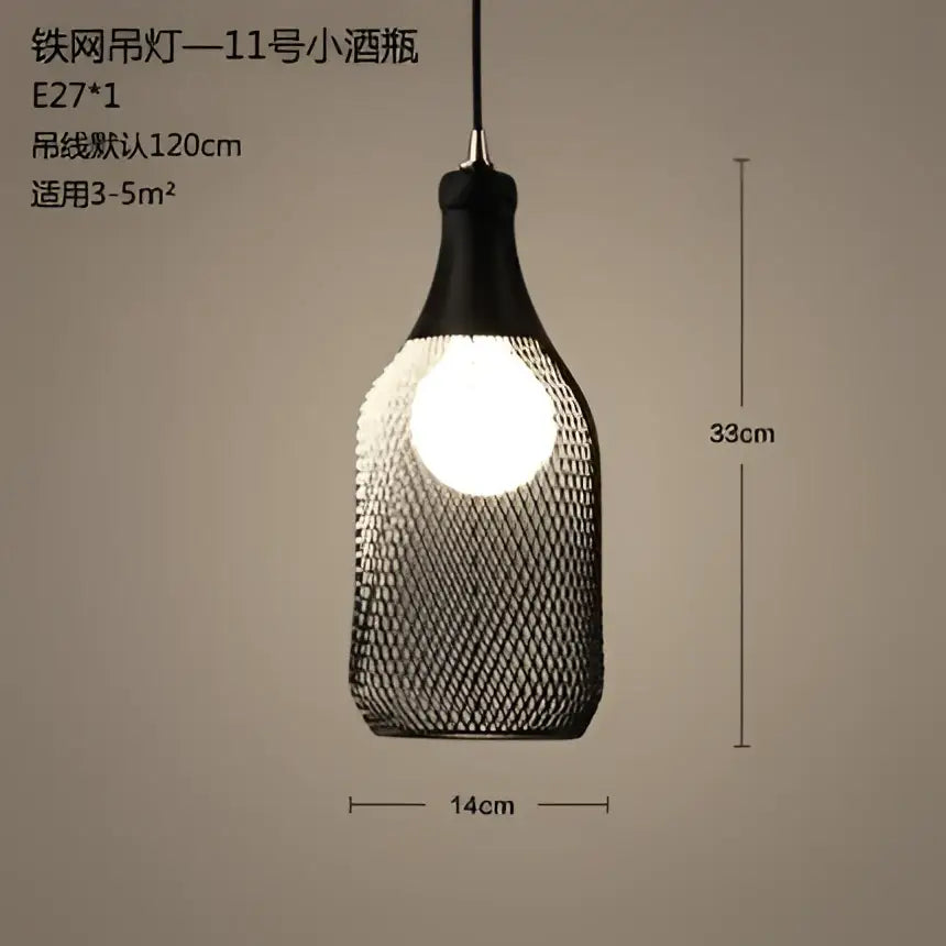 Black Birdcage Pendant Light for Dining Room