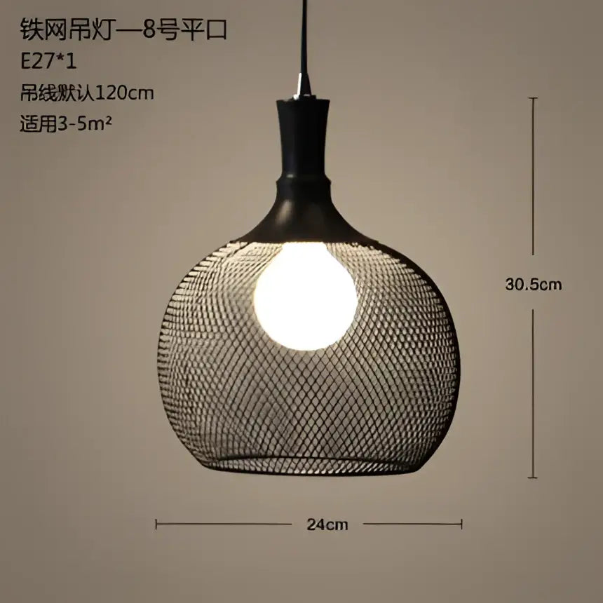 Black Birdcage Pendant Light for Dining Room