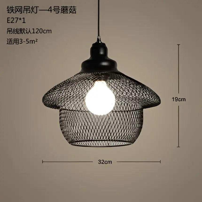 Black Birdcage Pendant Light for Dining Room