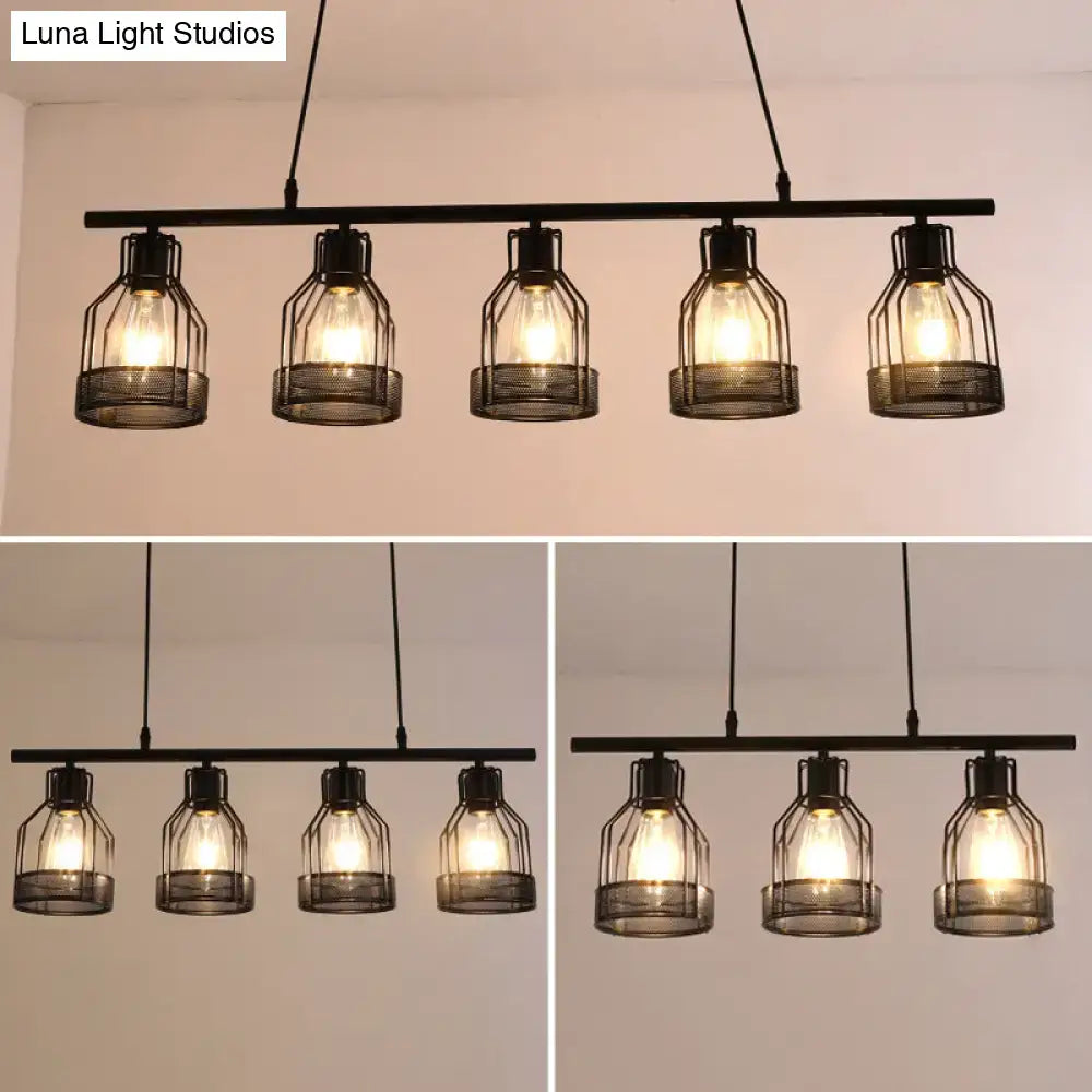 Black Birdcage Bar Light