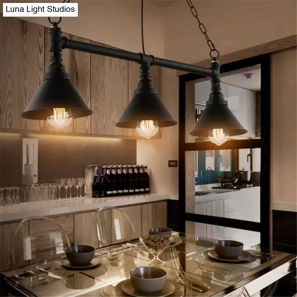 Black Conical Ceiling Light