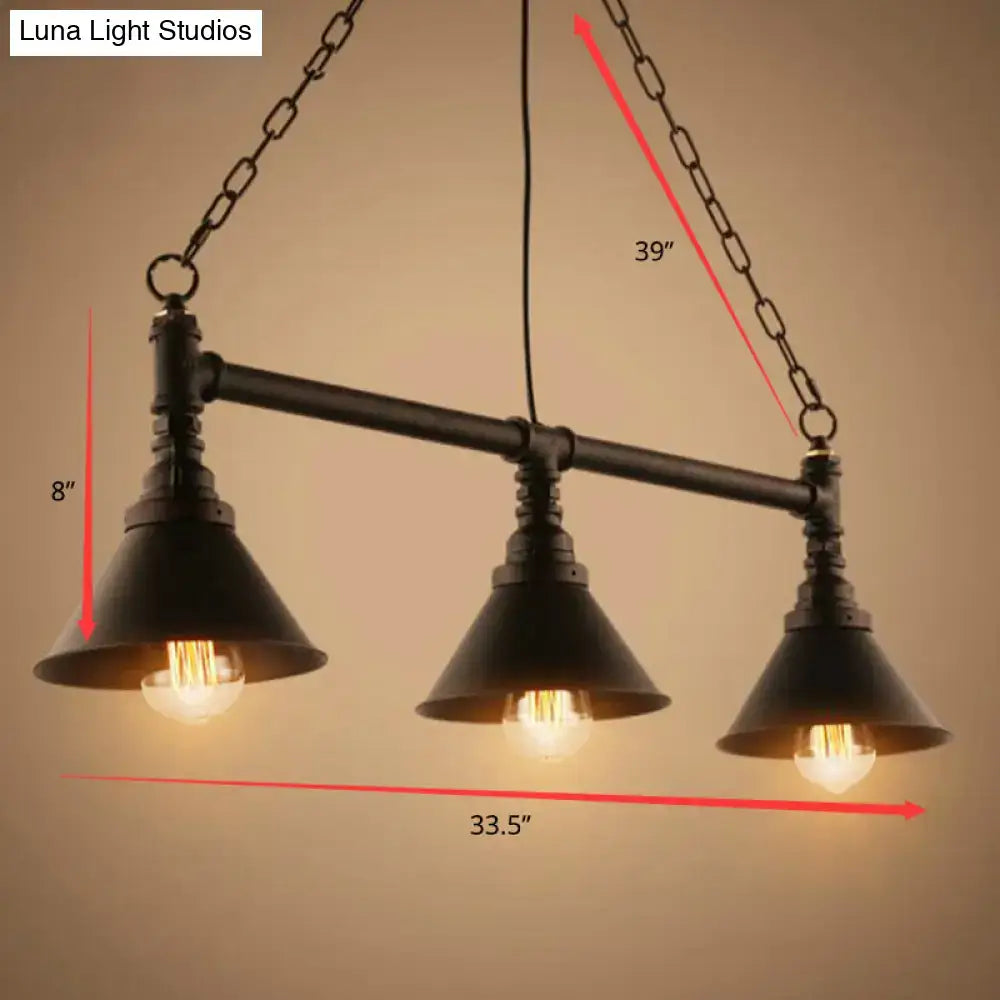 Black Conical Ceiling Light