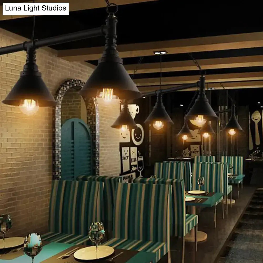 Black Conical Ceiling Light
