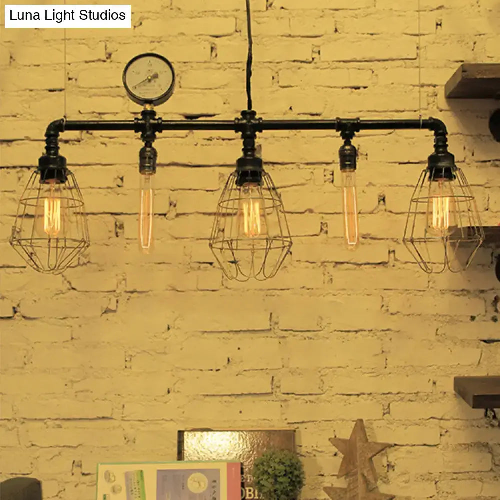 Black Wire Guard Ceiling Light