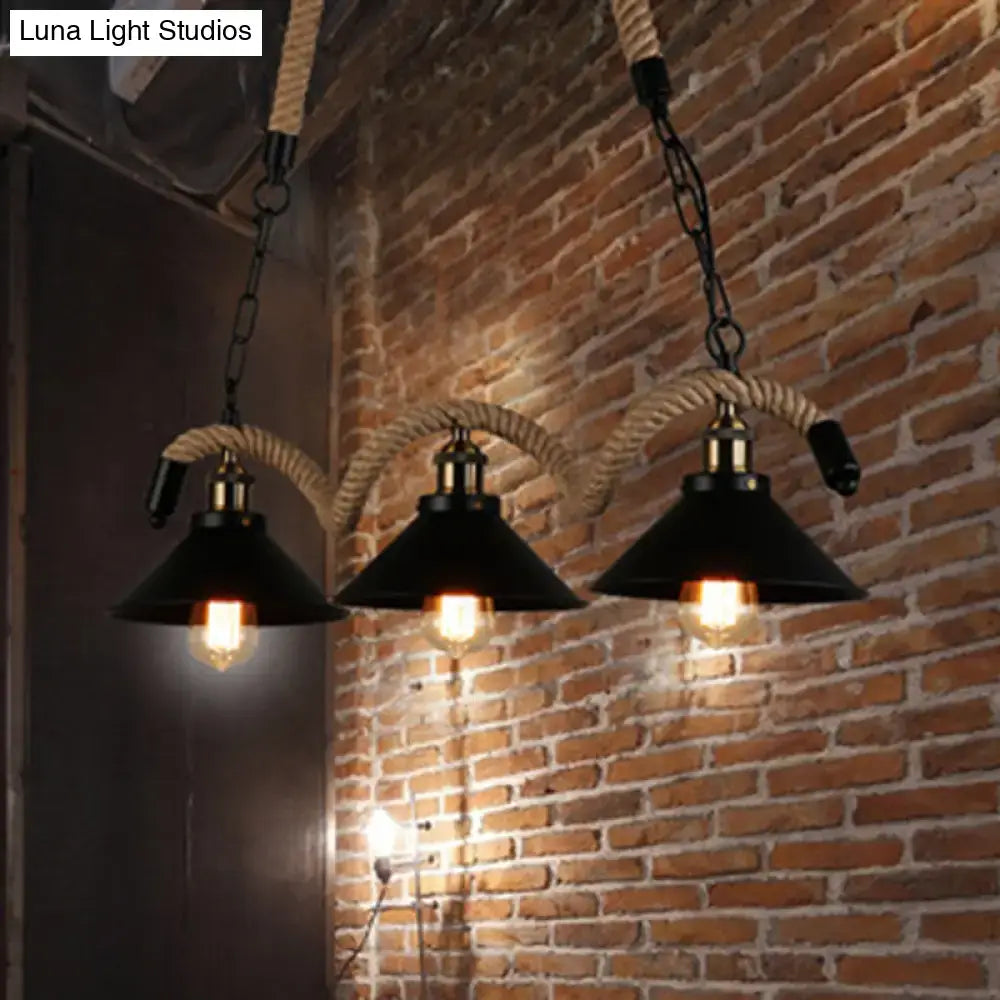 Black Cage Island Chandelier