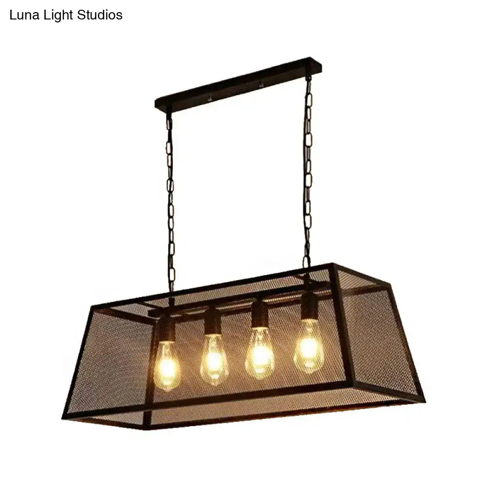 Black Mesh Rectangular Pendant