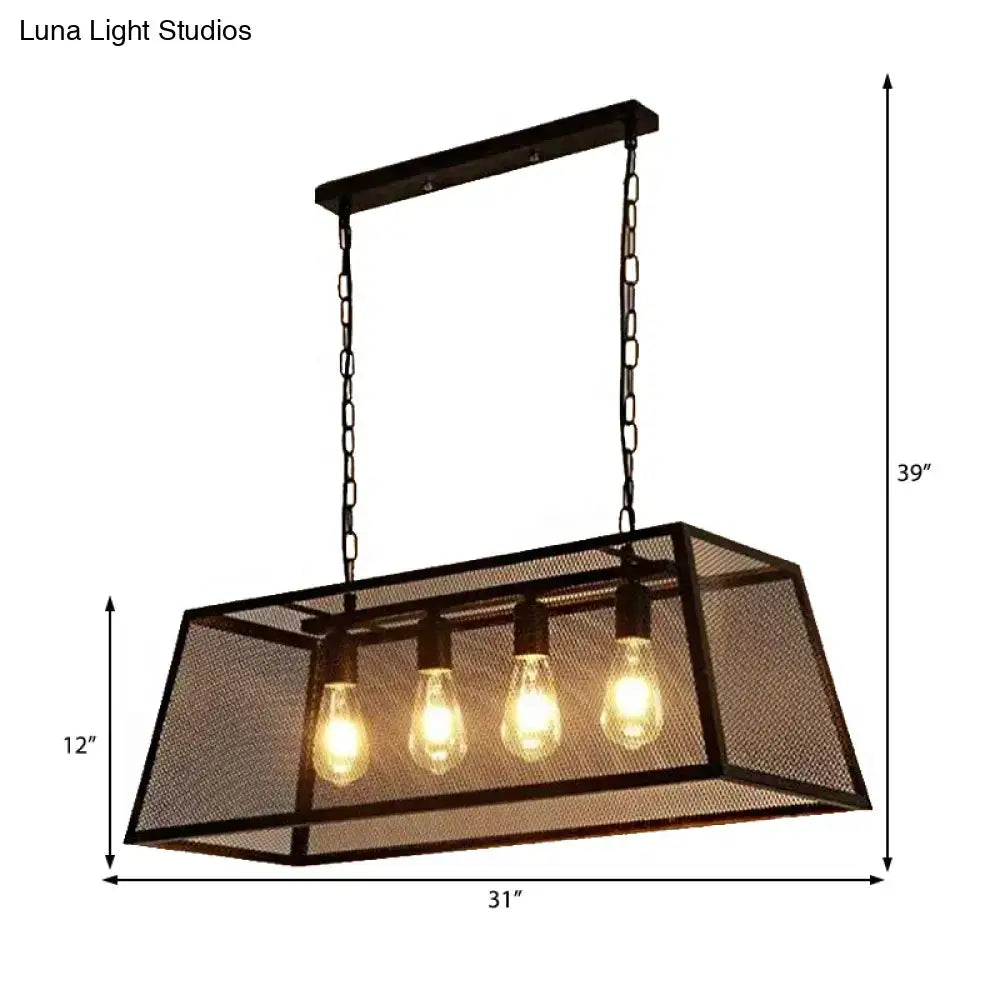 Black Mesh Rectangular Pendant