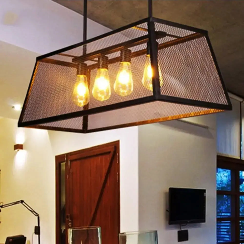 Black Mesh Rectangular Pendant