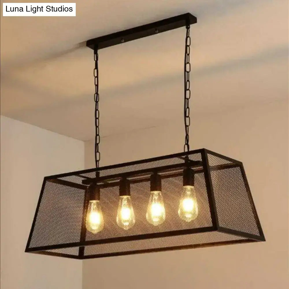 Black Mesh Rectangular Pendant