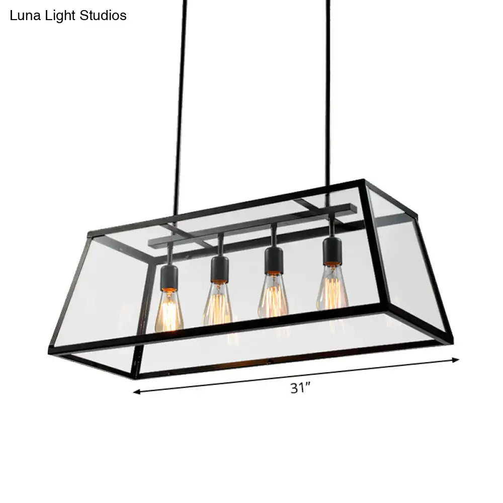 Black Trapezoid Pendant Light