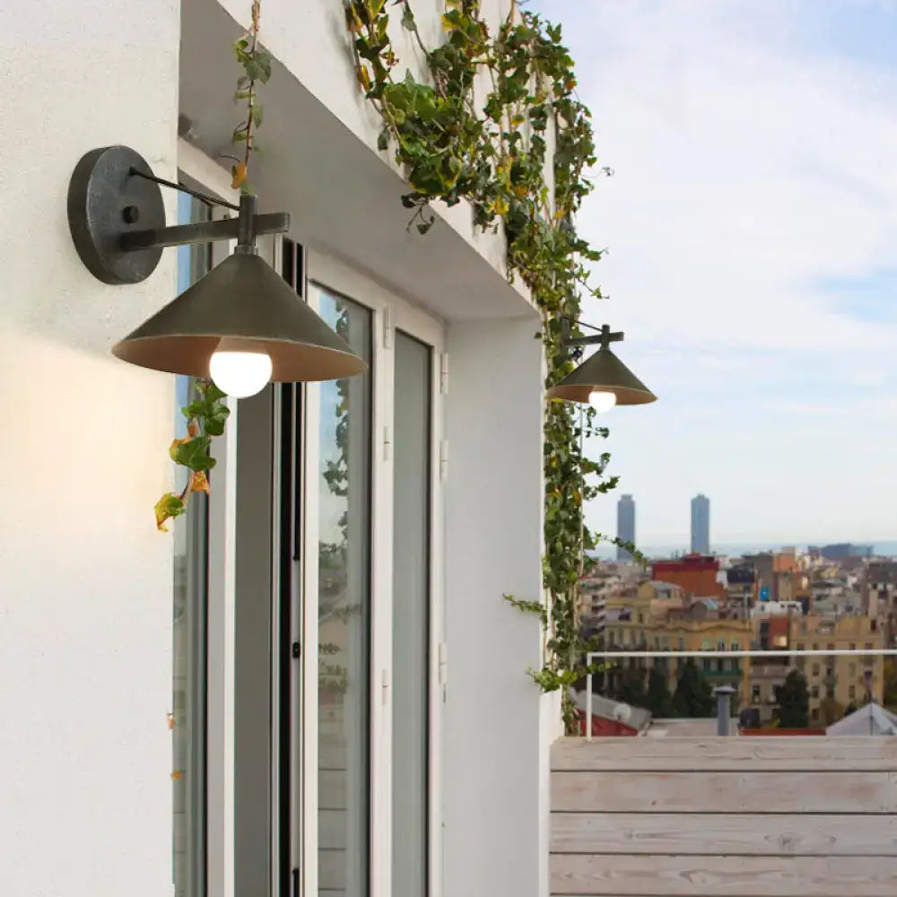 Black Metal Cone Sconce