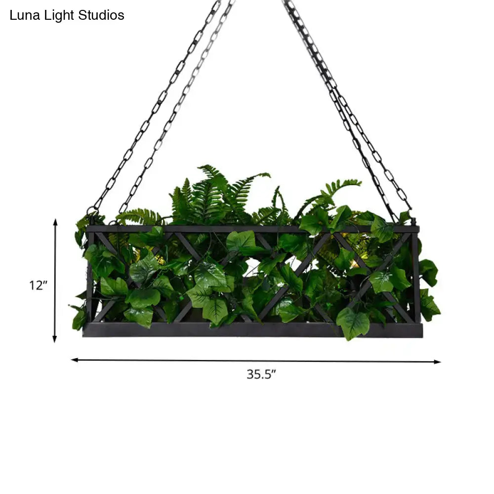 Black Rectangular Plant Light