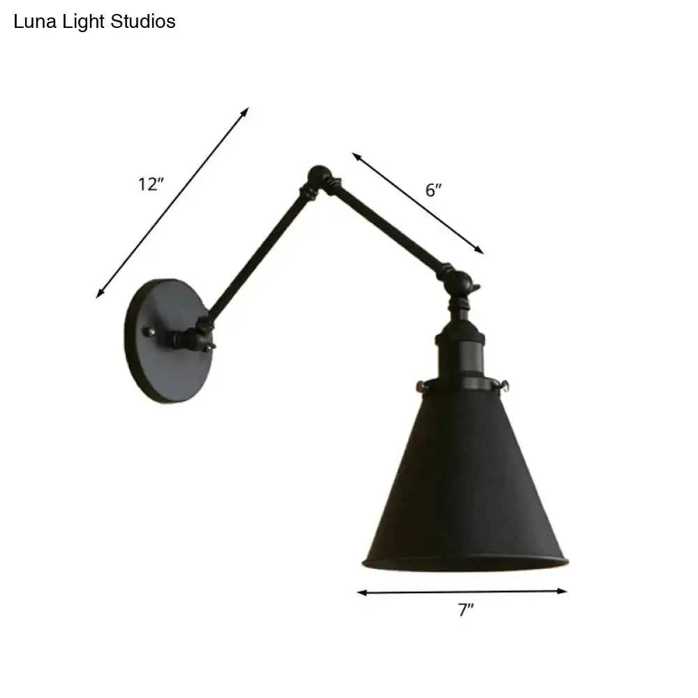 Rust Black Cone Wall Sconce