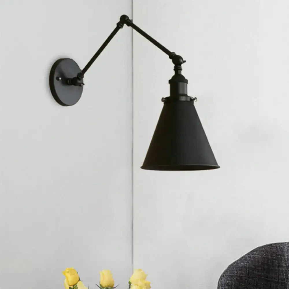 Rust Black Cone Wall Sconce