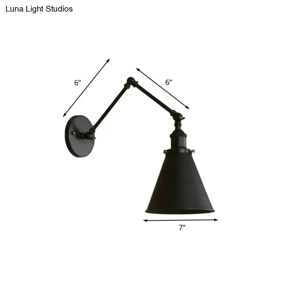 Rust Black Cone Wall Sconce