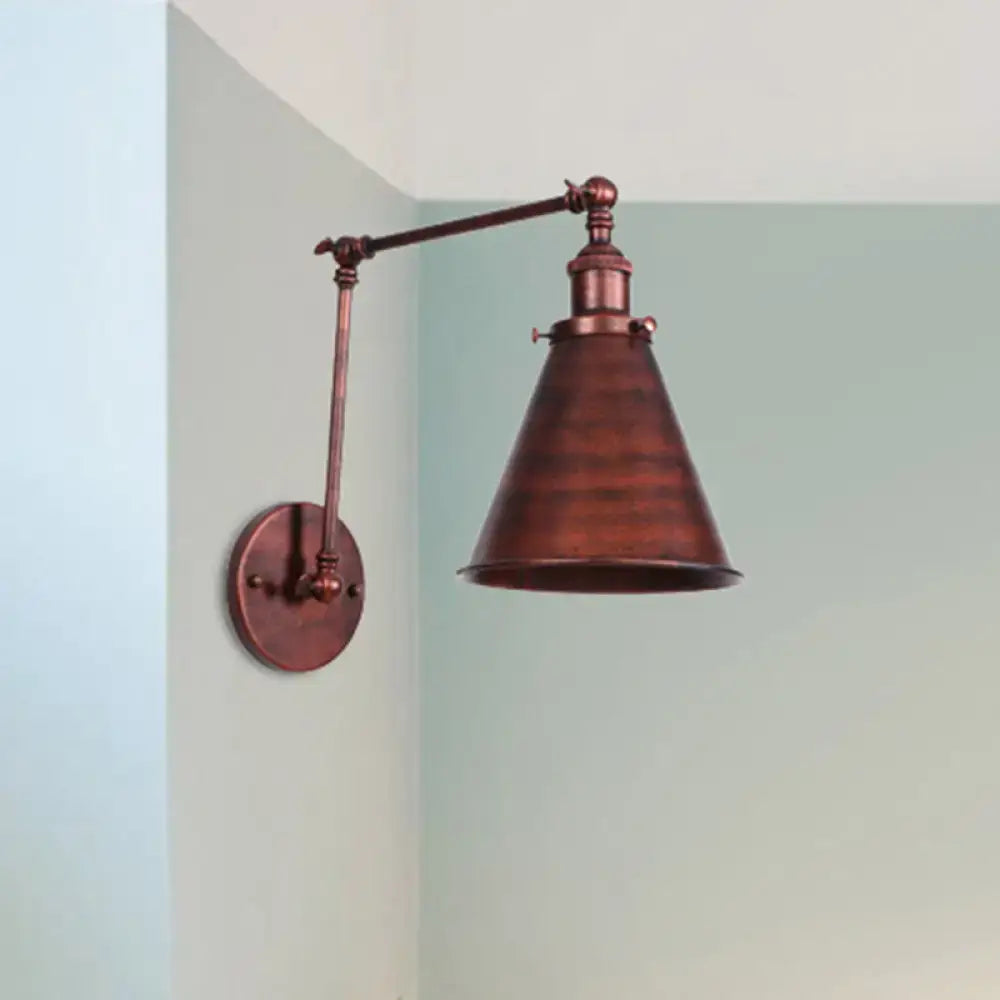 Rust Black Cone Wall Sconce