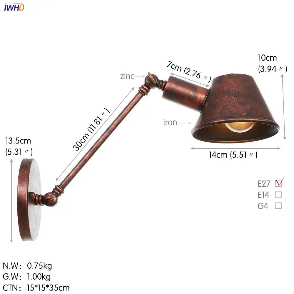 Black Swing Arm Industrial Dining Sconce