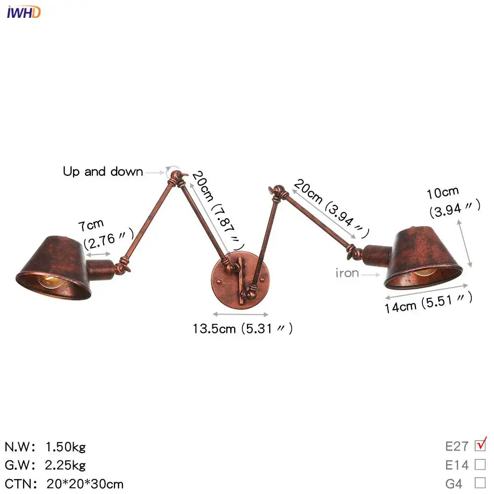Black Swing Arm Industrial Dining Sconce