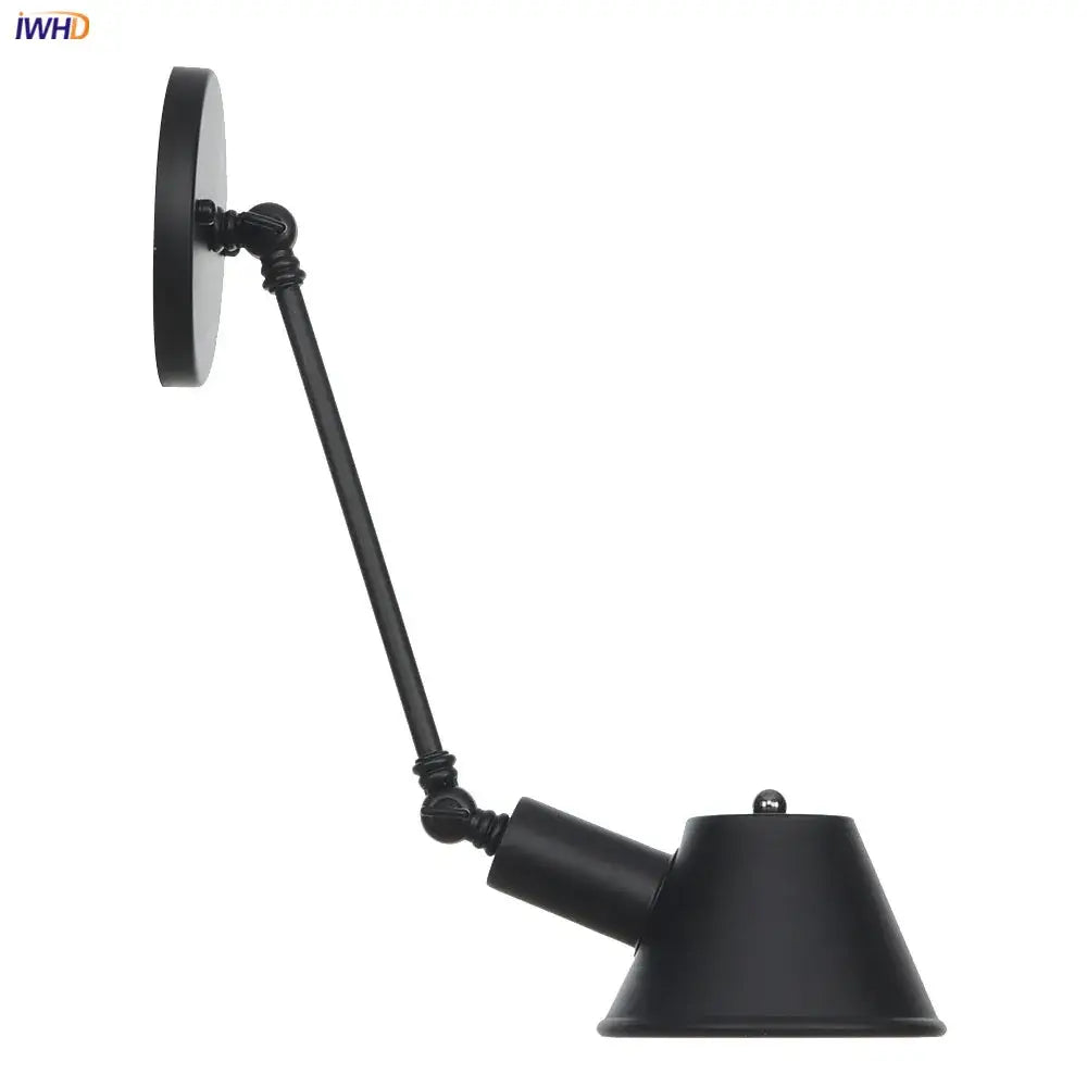 Black Swing Arm Industrial Dining Sconce