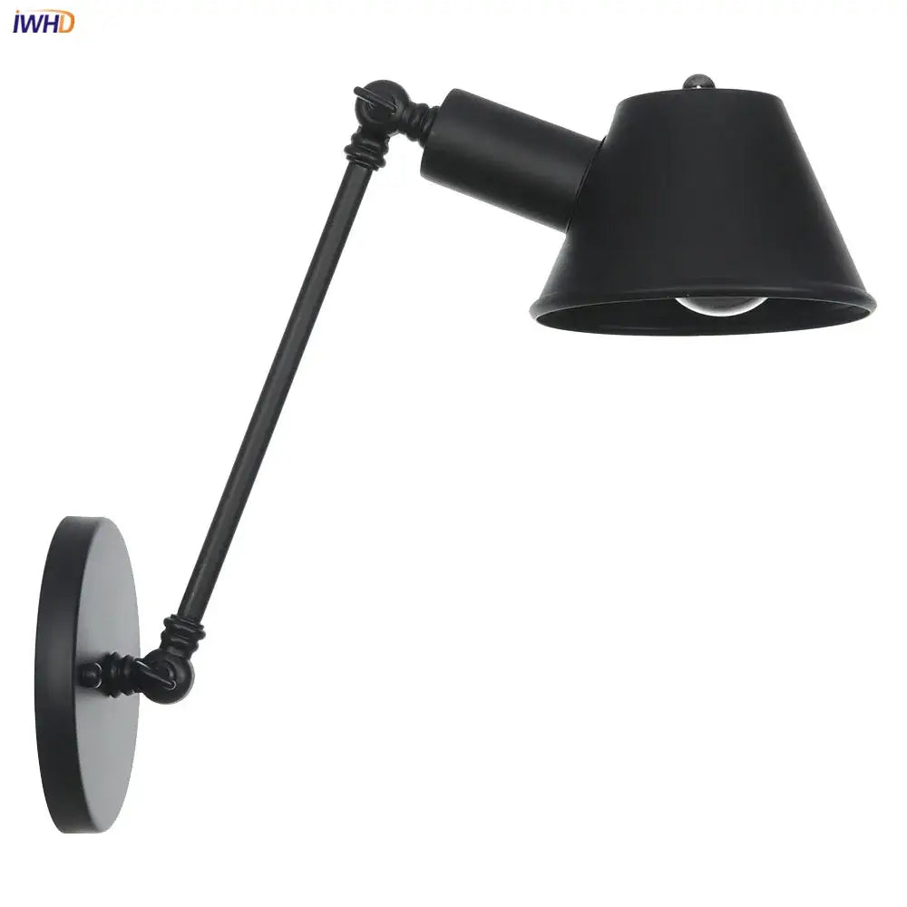 Black Swing Arm Industrial Dining Sconce