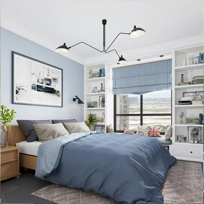 Black Swing Arm Chandelier