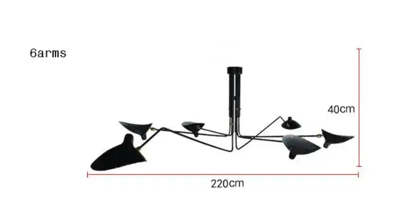 Black Swing Arm Chandelier