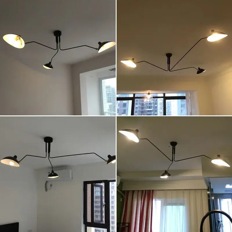 Black Swing Arm Chandelier