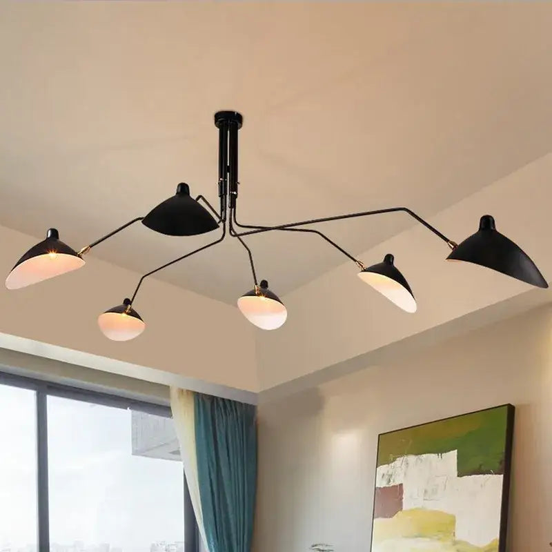 Black Swing Arm Chandelier