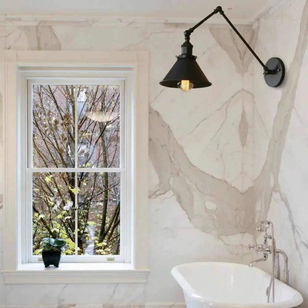 Black Conic Wall Sconce