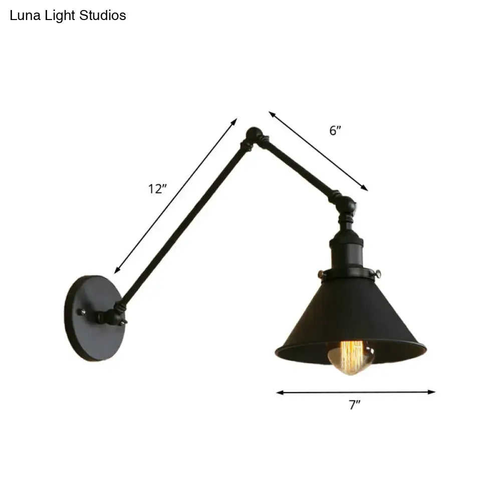 Black Conic Wall Sconce