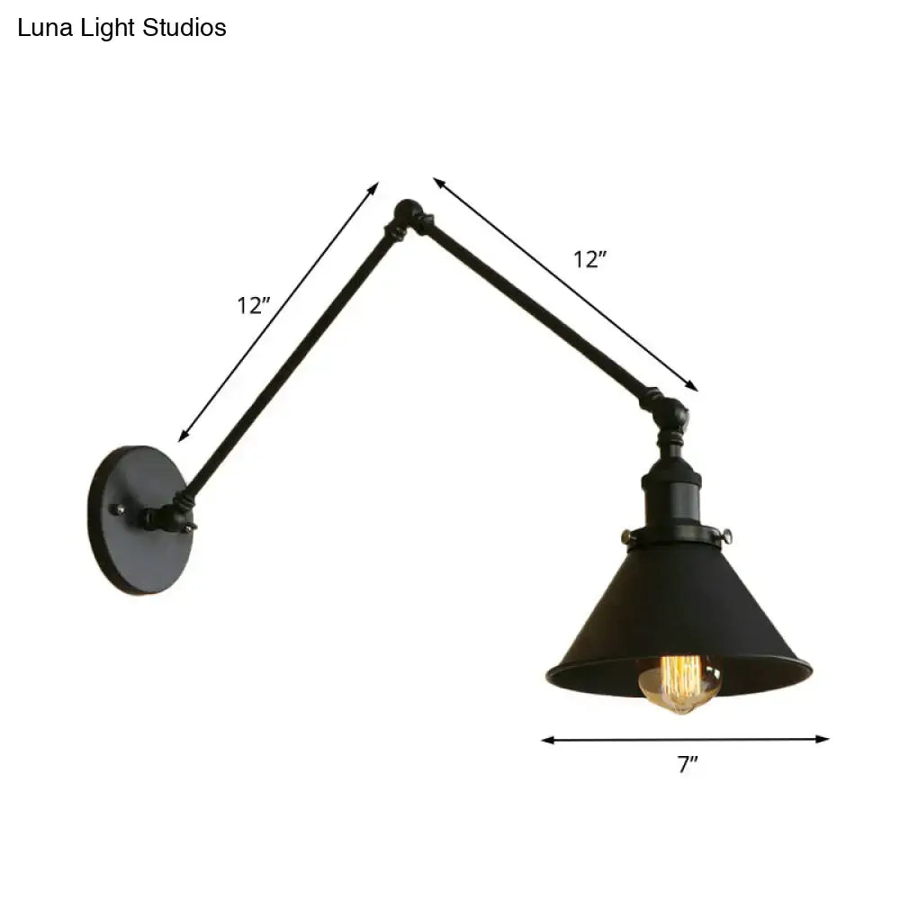 Black Conic Wall Sconce