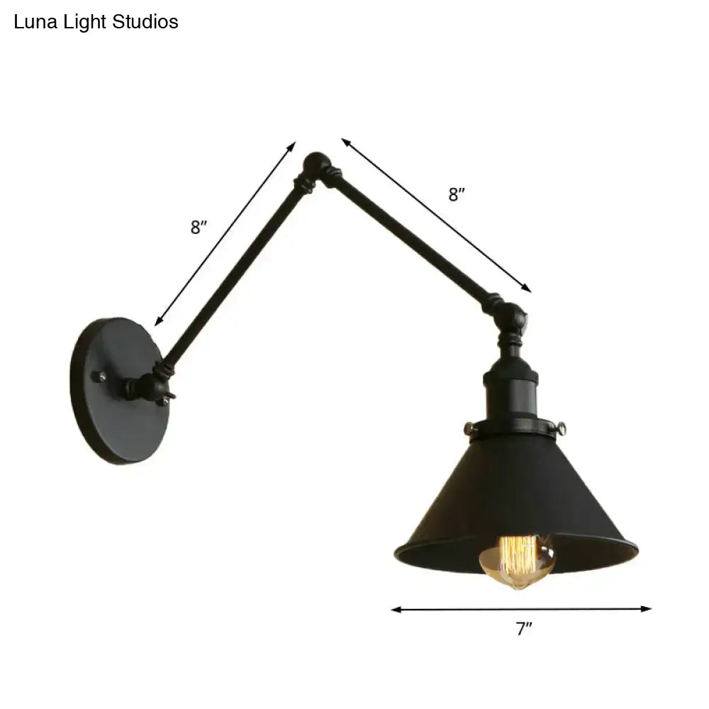 Black Conic Wall Sconce