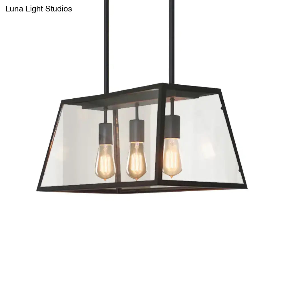 Black Trapezoid Glass Pendant