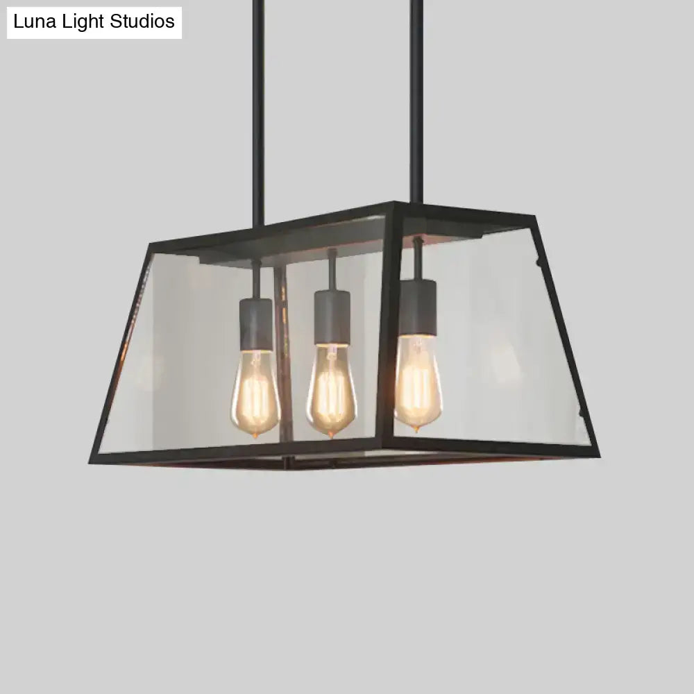 Black Trapezoid Glass Pendant
