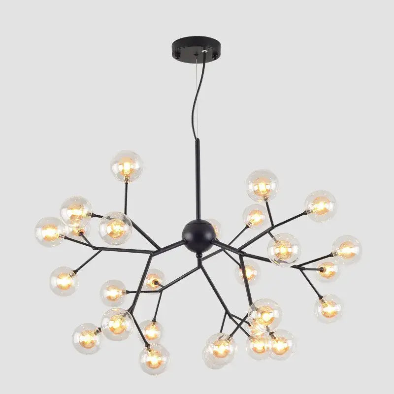 Black Firefly Glass Chandelier Up To 36 Lights