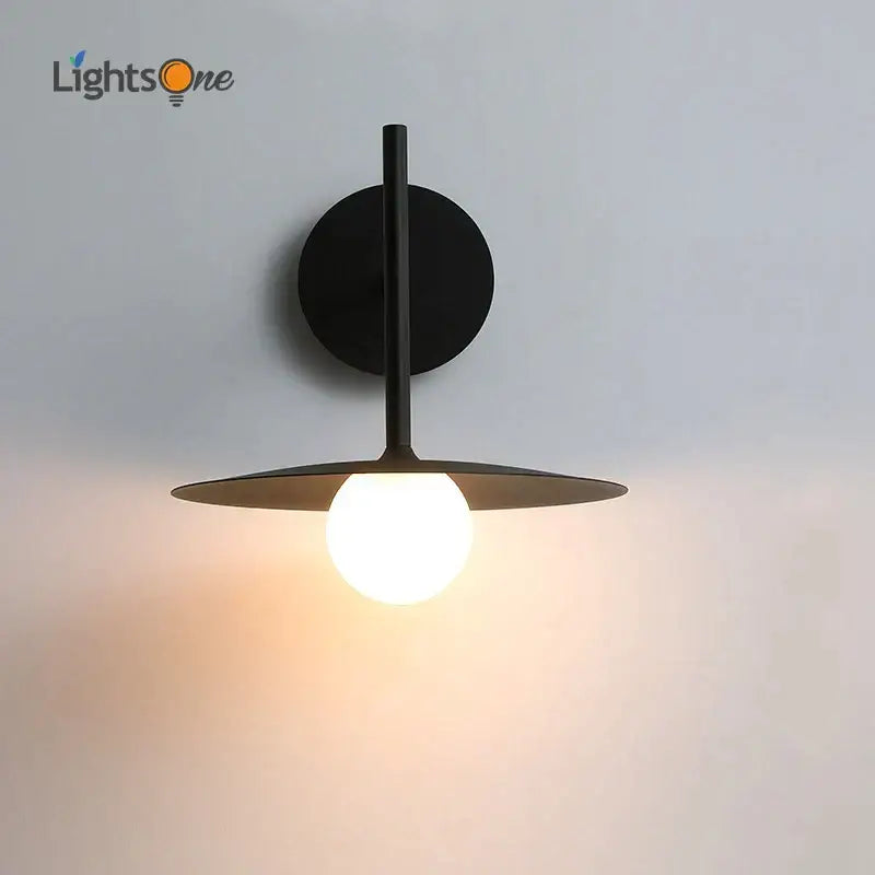 Black Minimalist Disc Wall Sconce