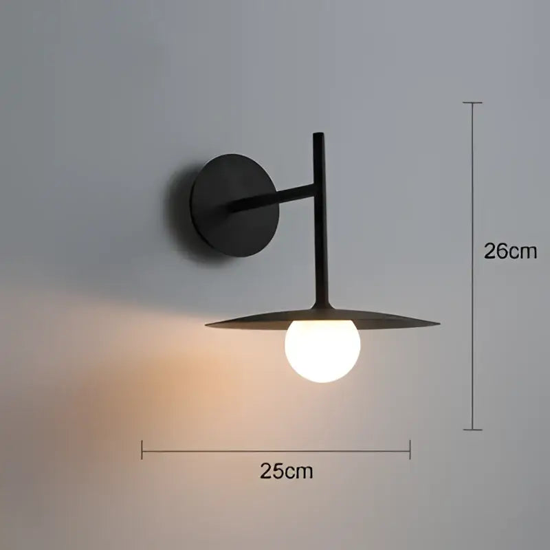 Black Minimalist Disc Wall Sconce