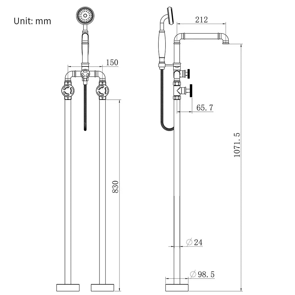 Black Dual Handle Faucet for Industrial Bathroom