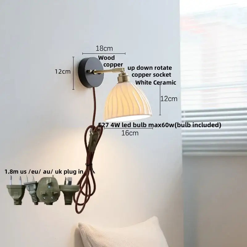 Black Wood Pull Sconce