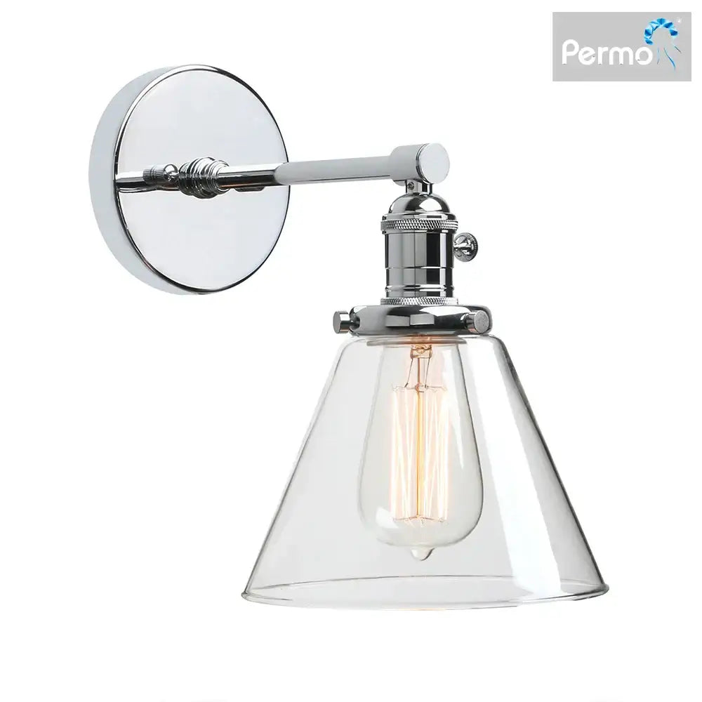 Black Iron Glass Wall Sconce