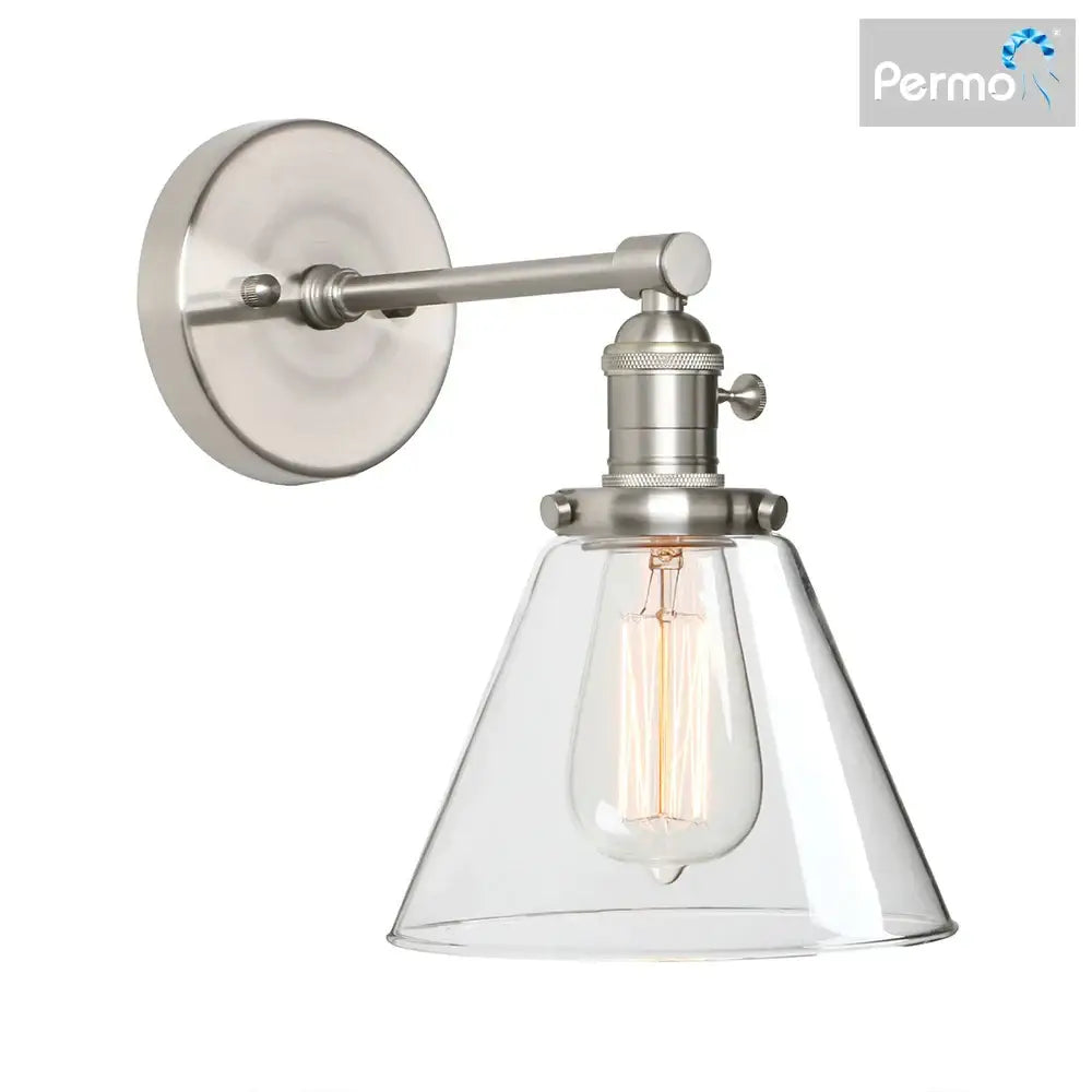 Black Iron Glass Wall Sconce