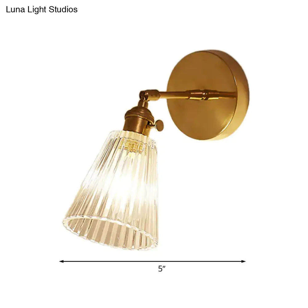 Brass Textured Glass Sconce