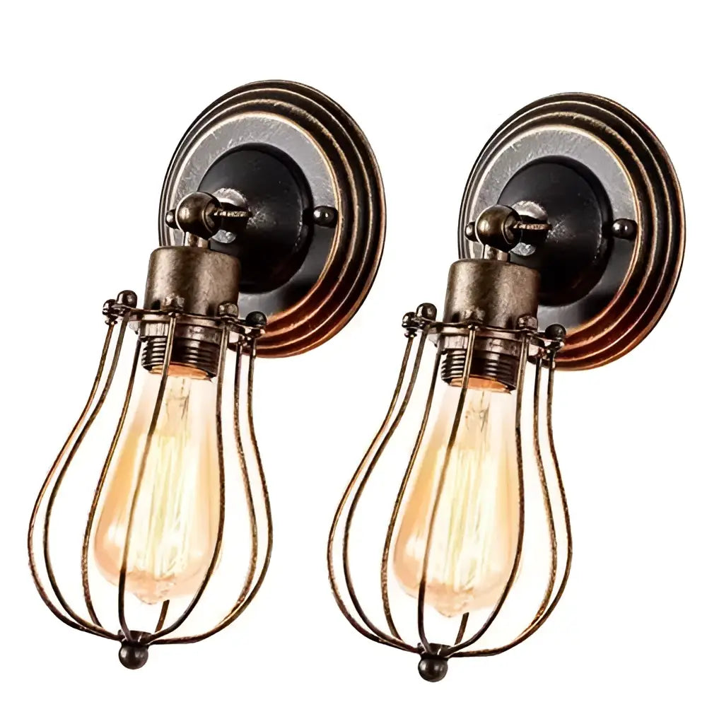 Brass Cage Wall Sconce