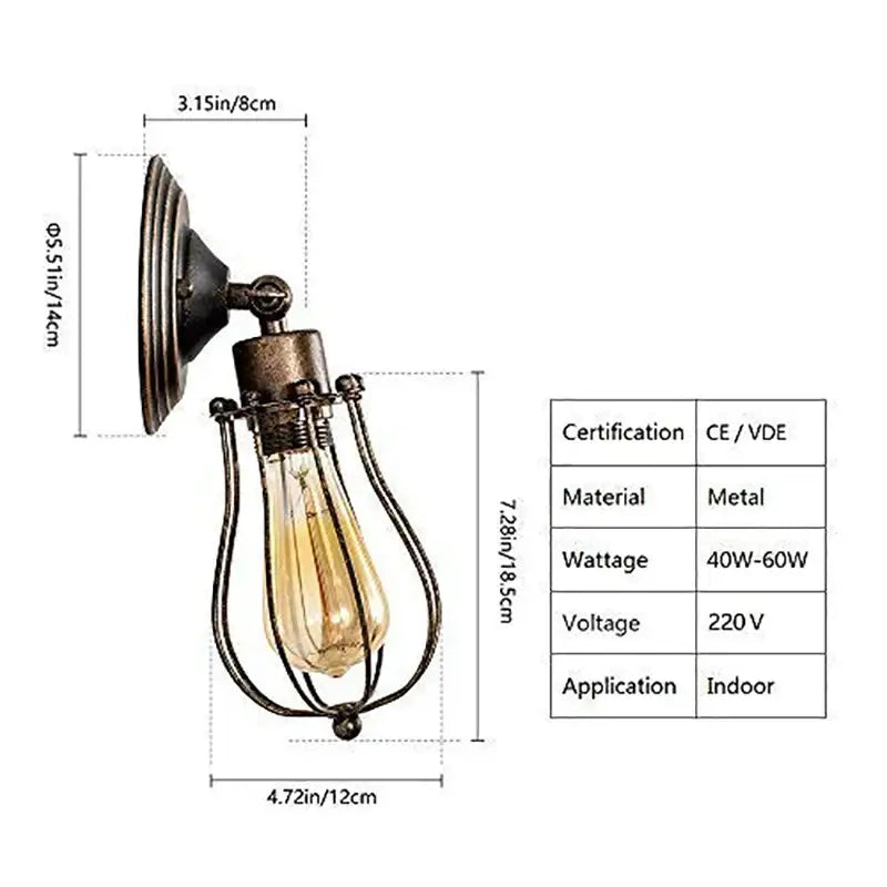 Brass Cage Wall Sconce