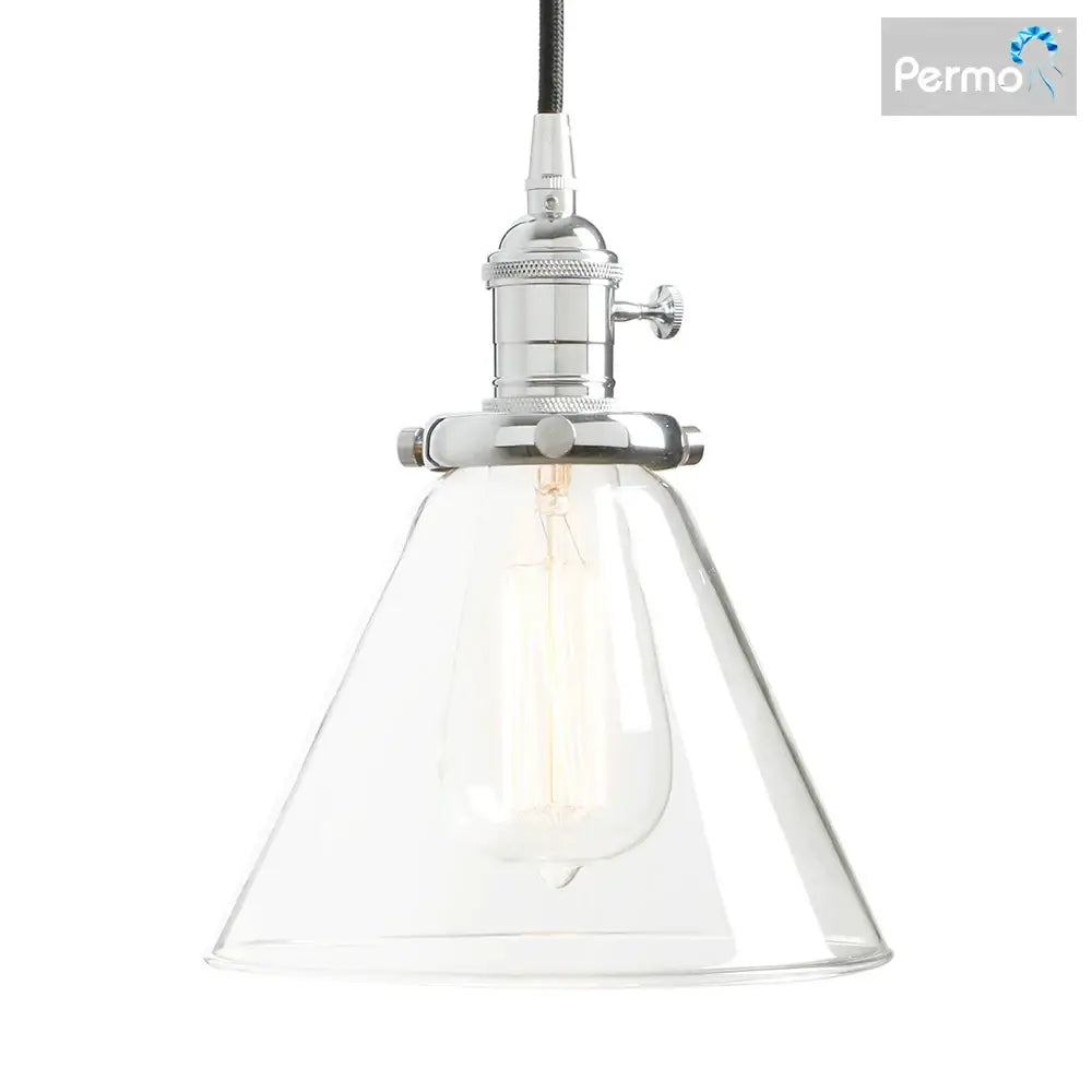 Brass Glass Funnel Kitchen Pendant Light