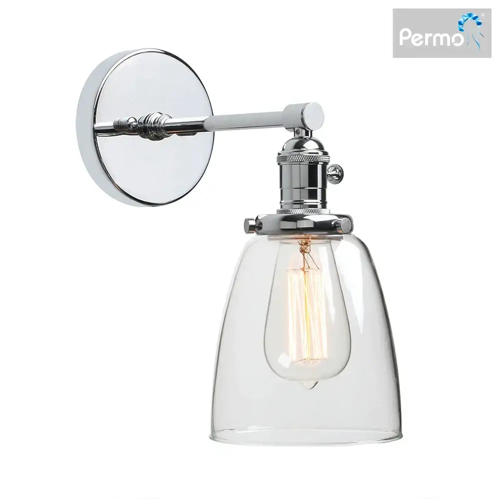 Brass Glass Wall Sconce for Kitchen and Living Area
