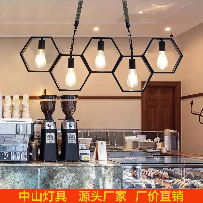 Brass Hexagonal Pendant Light